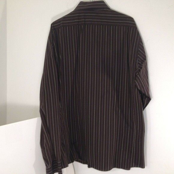 Concepts by Claiborne Long Sleeve Button Up Shirt Mens Stripes Size 17 36/37 - Picture 4 of 7